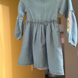 Embroidered Blue Kids Dress